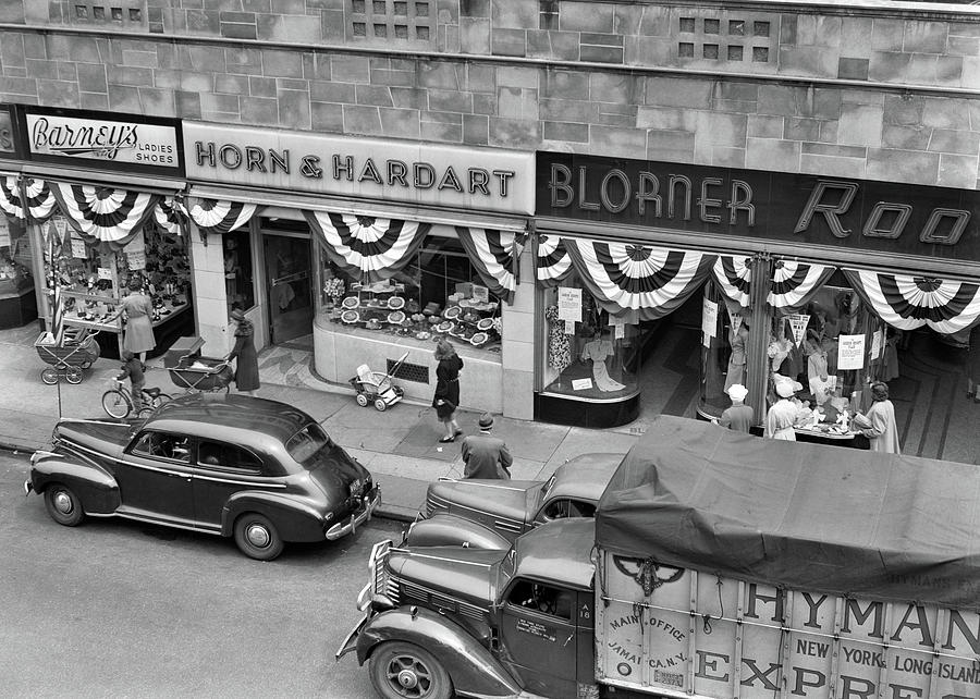 1940s Store Fronts Decorated Vintage Images 