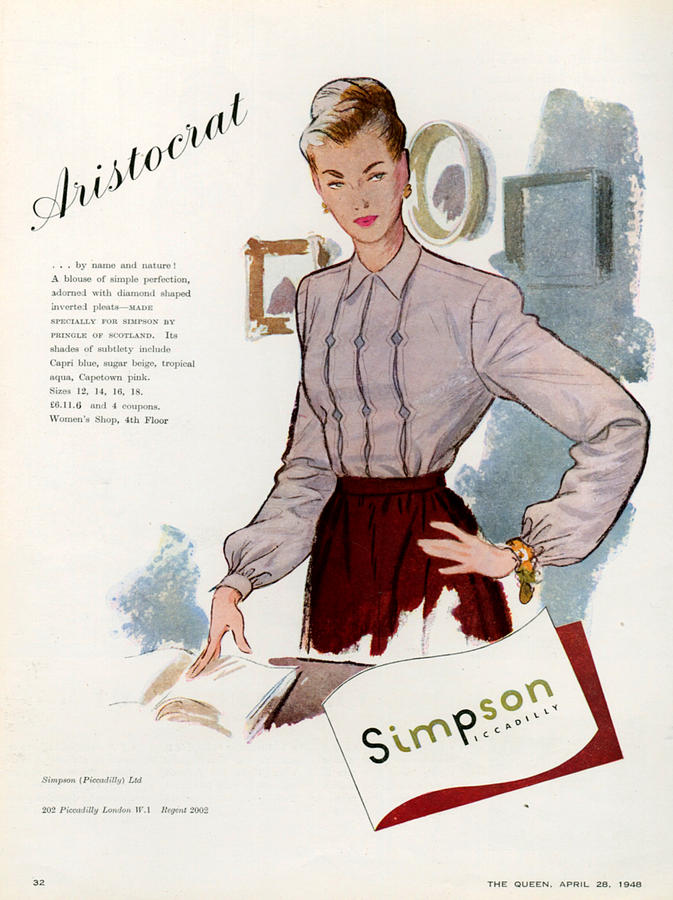 Magazine Advert Photograph - 1940s Uk Simpson Of Piccadilly Magazine by The Advertising Archives
