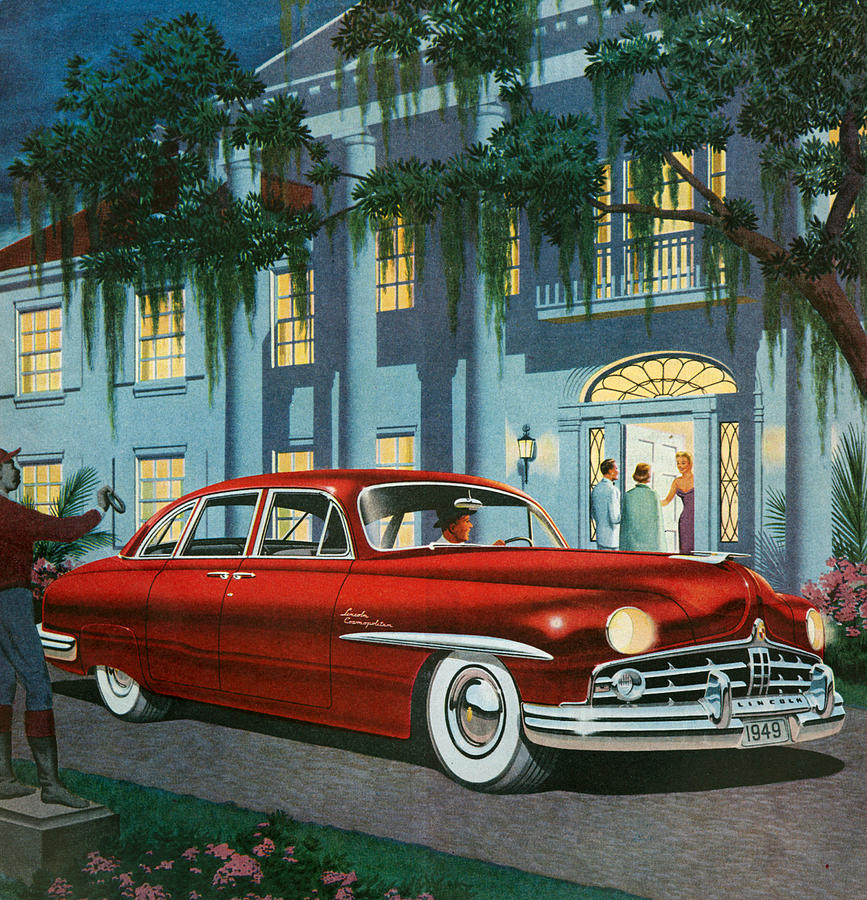 Car Photograph - 1940s Usa Lincoln Magazine Advert Detail by The Advertising Archives