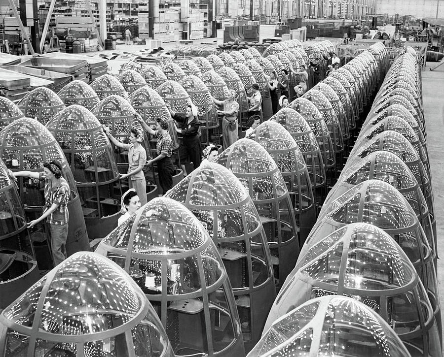 1940s Women Wartime Wwii Factory Photograph by Vintage Images - Fine ...