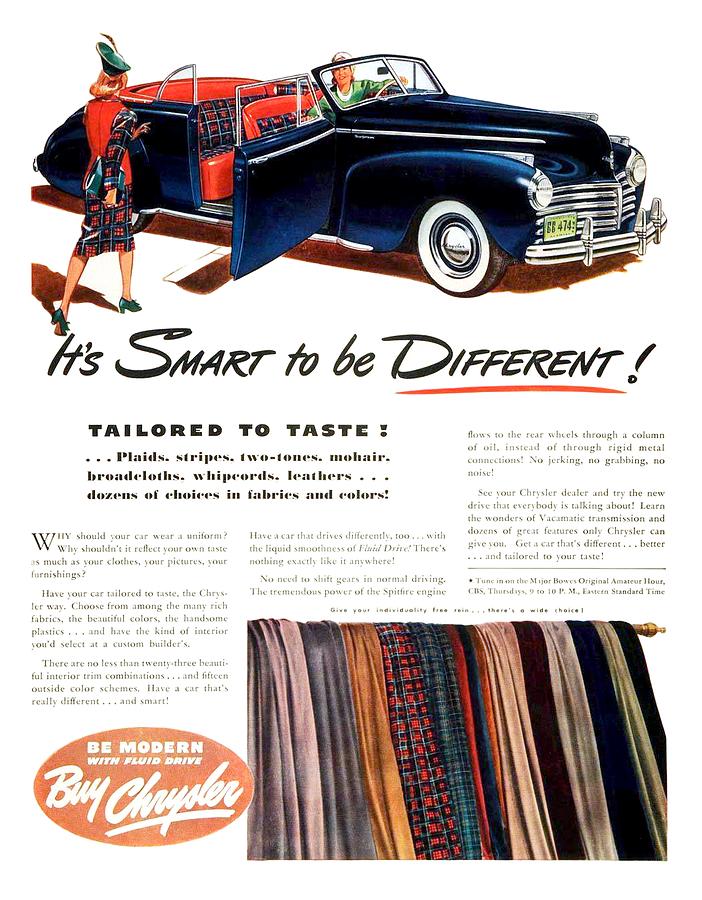 1941 - Chrysler Convertible Automobile Advertisement - Color Digital Art by John Madison