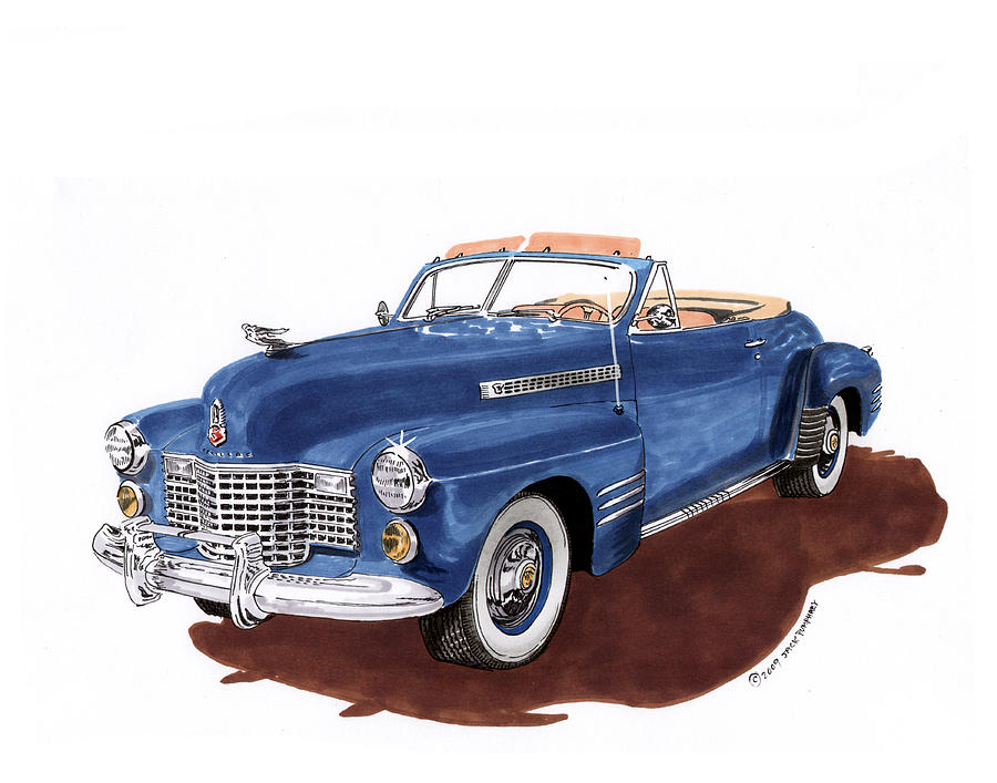 1941 Cadillac Series 62 Convertible Painting by Jack Pumphrey