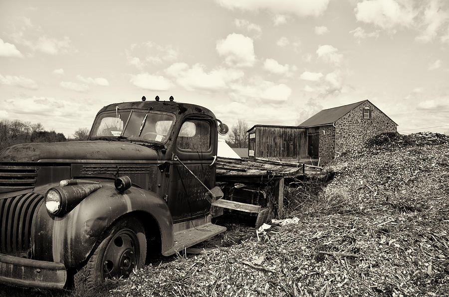 Vintage Photograph - 1941 Chevy Truck in Sepia by Bill Cannon