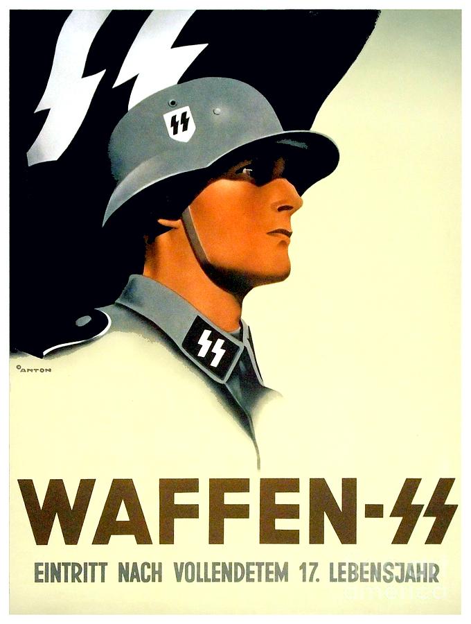 1941 German Waffen Ss Recruitment Poster Nazi Color Digital Art By John Madison