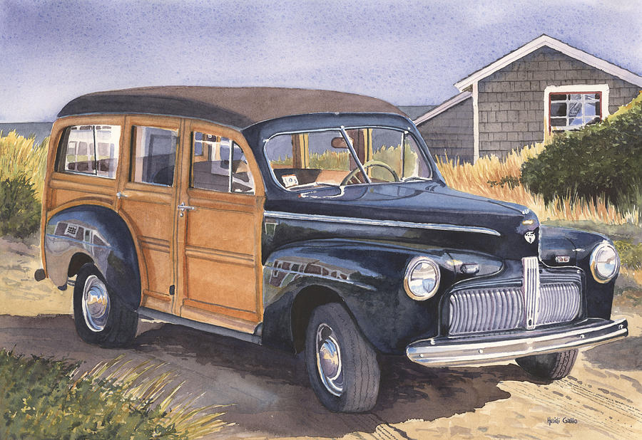 1942 Ford Woody Painting by Heidi Gallo