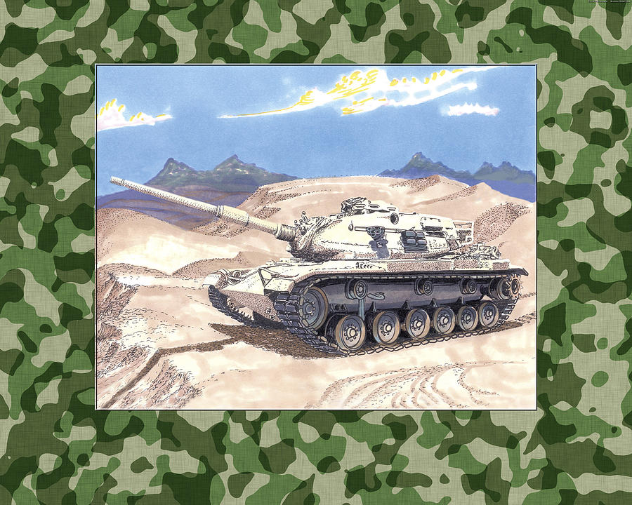 1942 General Patton M 60 Medium Tank Painting by Jack Pumphrey