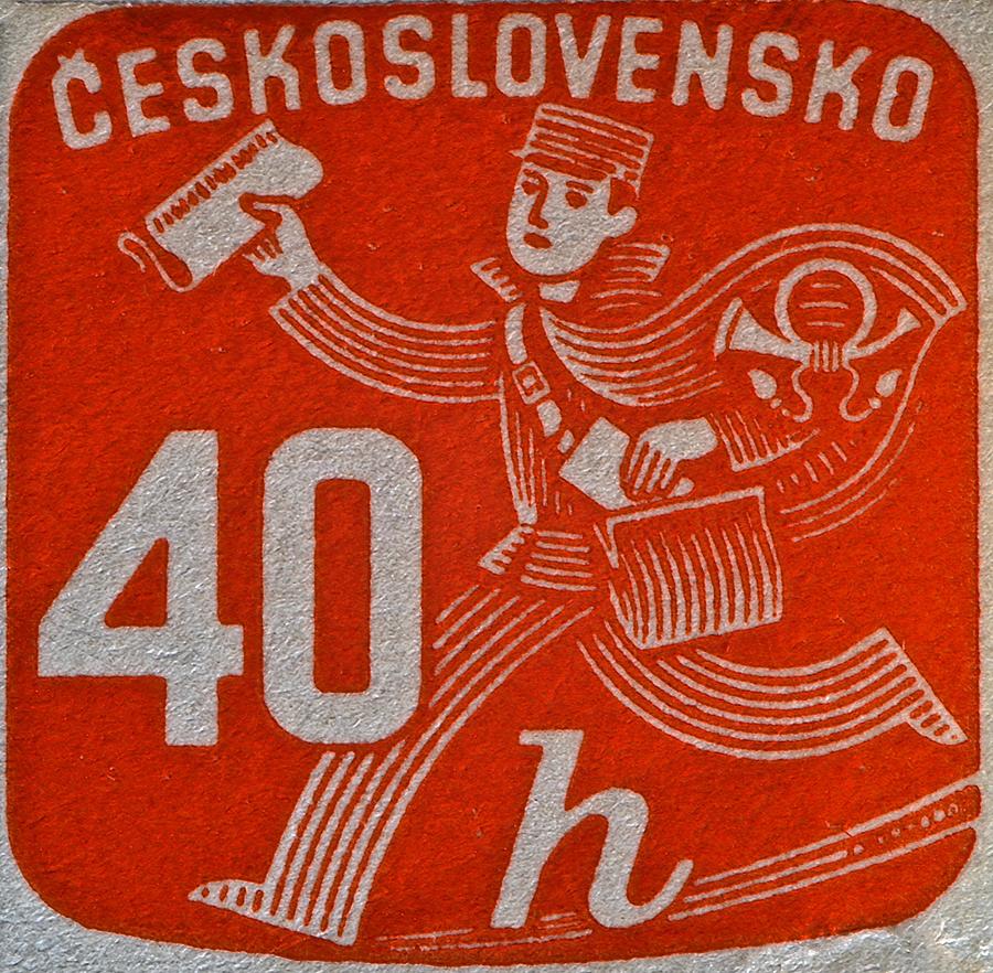1945 Czechoslovakia Newspaper Stamp Photograph by Bill Owen