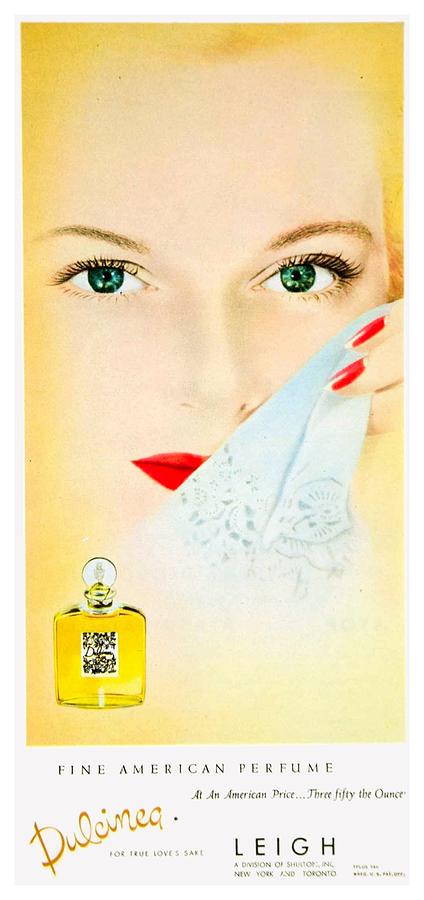 Bottle Digital Art - 1945 Dulcinea Perfume Advertisement - Color by John Madison