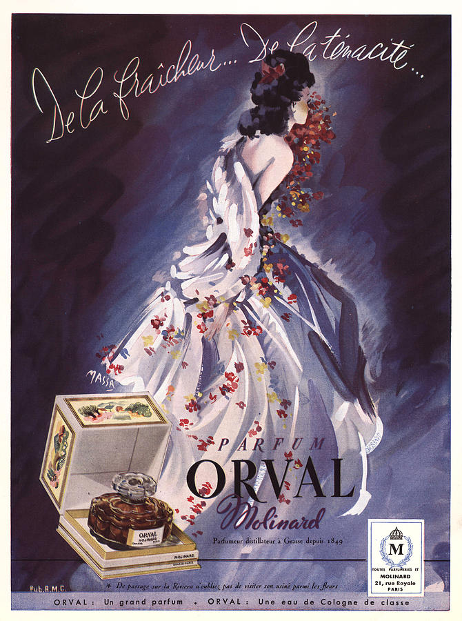 Perfume Digital Art - 1946 Advertisement Molinard Orval Perfume by MN Digital