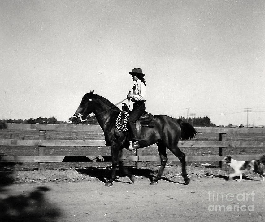 1946 Phyllis and Spunky and Spot Photograph by Phyllis Kaltenbach