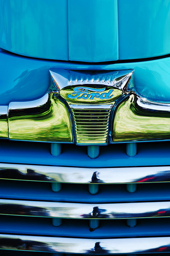 1947 Ford Deluxe Grille Ornament -0700c Photograph by Jill Reger