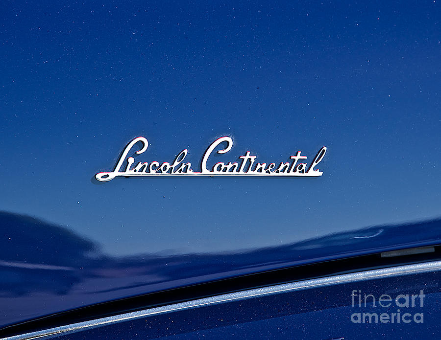 1947 Lincoln Continental Script Detail Photograph by Dave Koontz