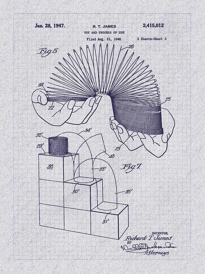1947 Slinky Patent Art Digital Art by Barry Jones