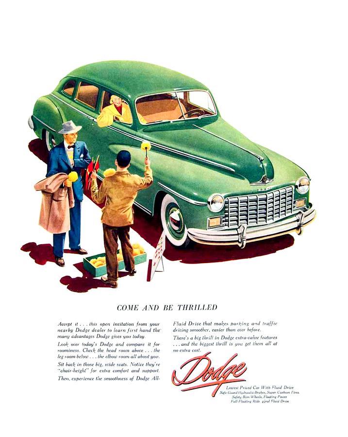 1948 - Dodge Automobile Advertisement - Color Digital Art by John Madison