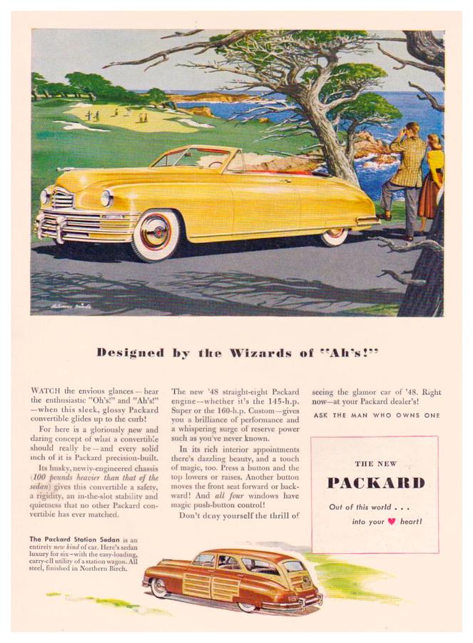 1948 - Packard Convertible and Station Sedan Advertisement - Color Digital Art by John Madison