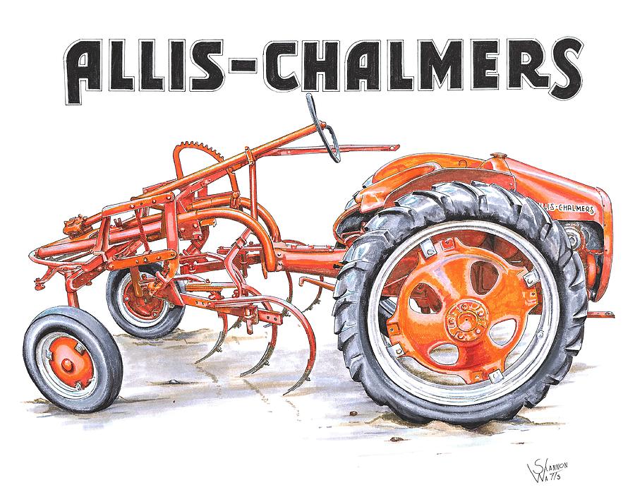 Farm Drawing - 1948 Allis Chalmers-G by Shannon Watts
