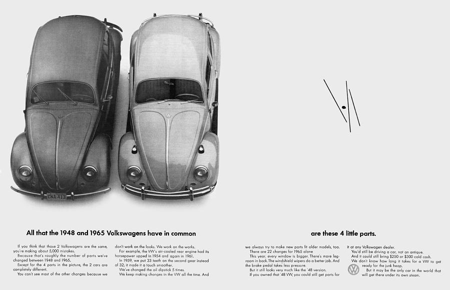 Vintage Digital Art - 1948 and 1965 Volkwagen Beetle  by Digital Repro Depot
