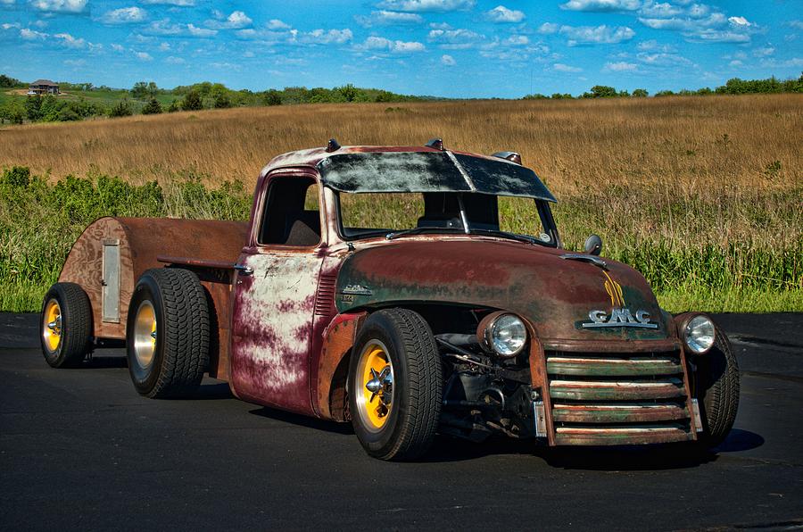 1948 GMC 4100 Rat Rod Pickup with Trailer Photograph by Tim McCullough