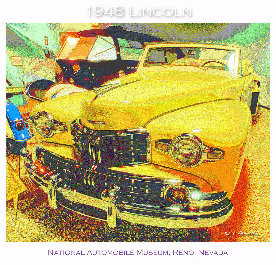 1948 Lincoln Classic Automobile Digital Art by A Macarthur Gurmankin