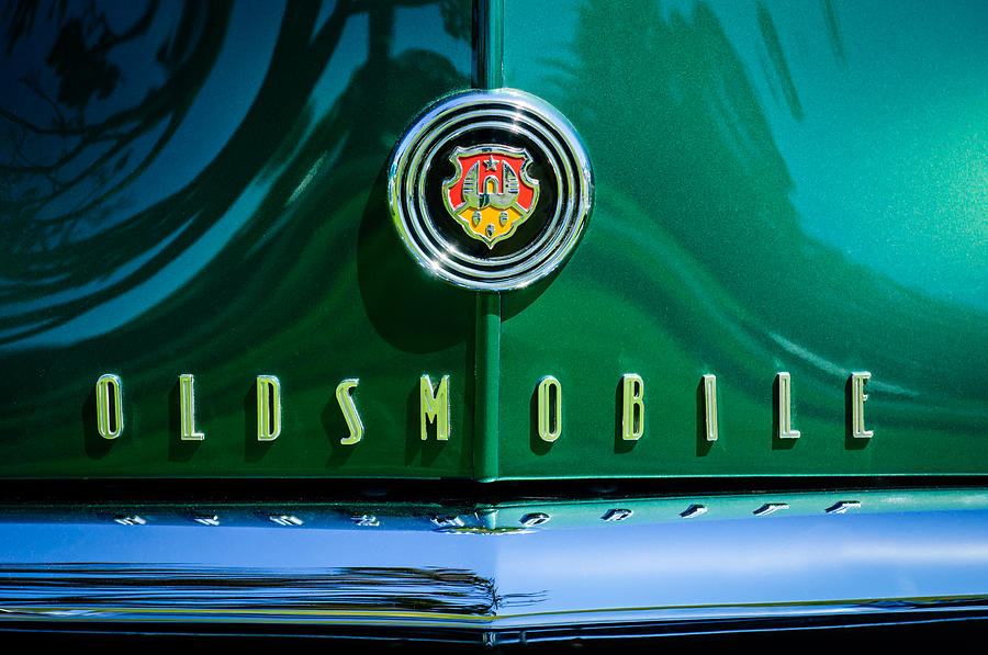 1948 Oldsmobile 66 Series Woodie Wagon Grille Emblem -3176c Photograph by Jill Reger