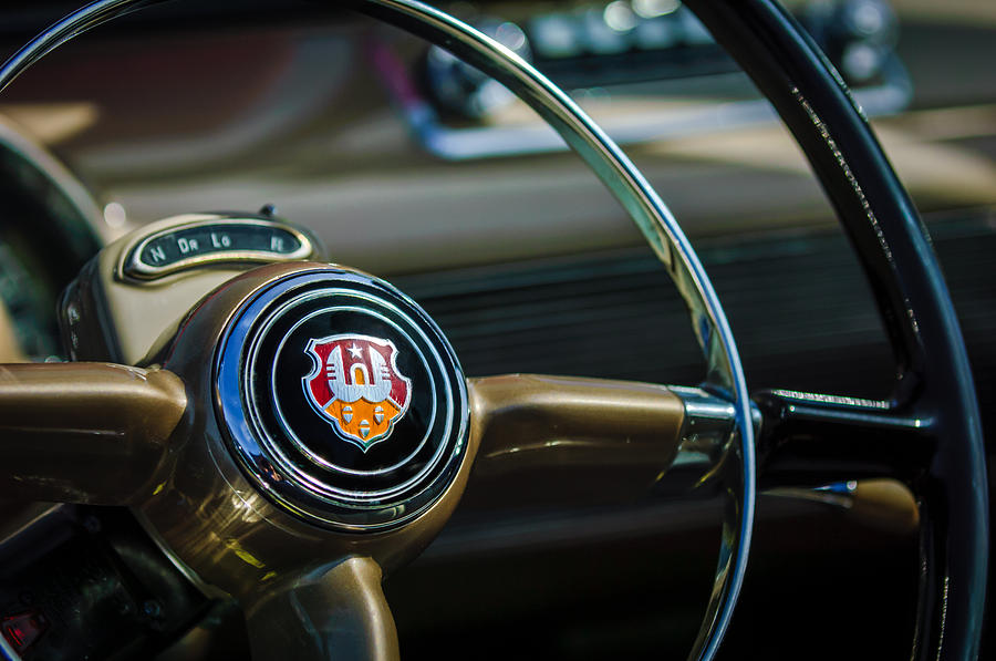 1948 Oldsmobile 98 Convertible Steering Wheel Emblem -0901c Photograph by Jill Reger
