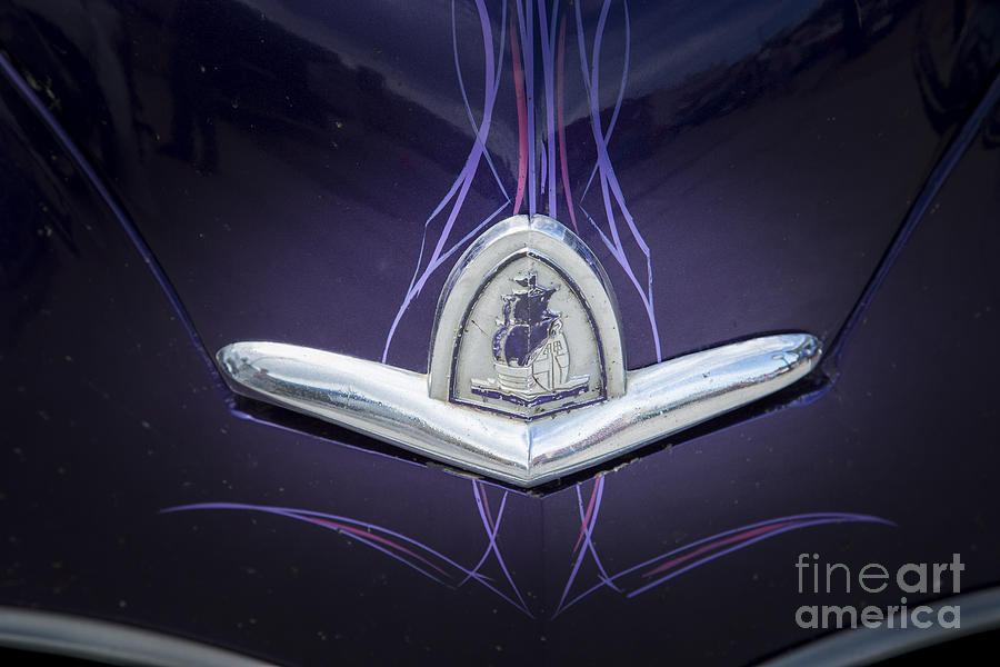 1948 Plymouth Classic Car Emblem and Color of Purple 3384.02 Photograph by M K Miller