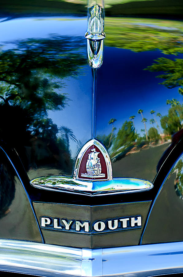 1948 Plymouth Special Deluxe Club Coupe Front Emblem -740C Photograph by Jill Reger