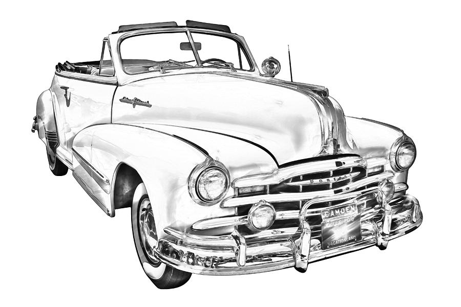 1948 Pontiac Silver Streak Convertible Illustration Photograph by Keith Webber Jr