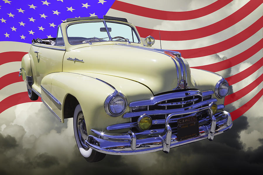 1948 Pontiac Silver Streak With American Flag Photograph by Keith Webber Jr