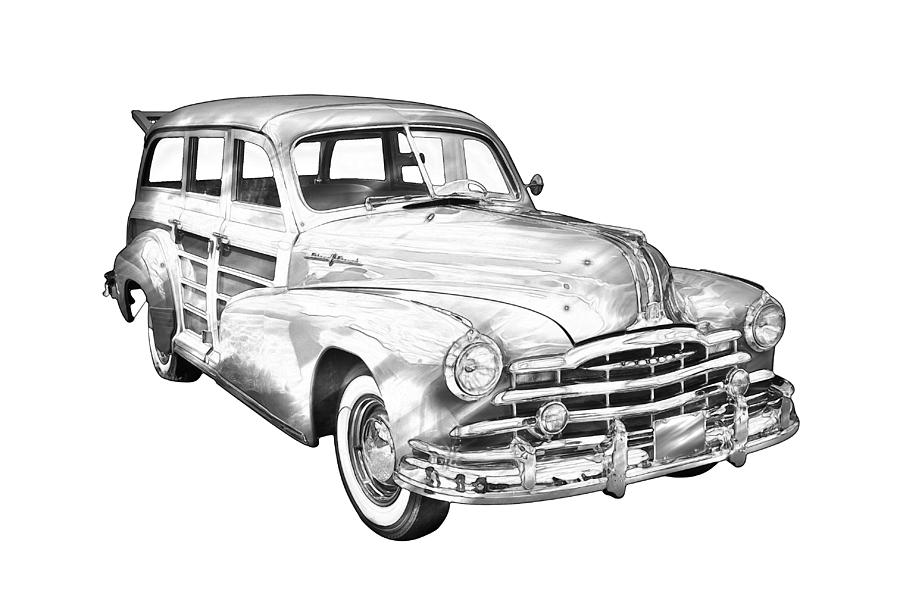 1948 Pontiac Silver Streak Woody Illustration Photograph by Keith Webber Jr