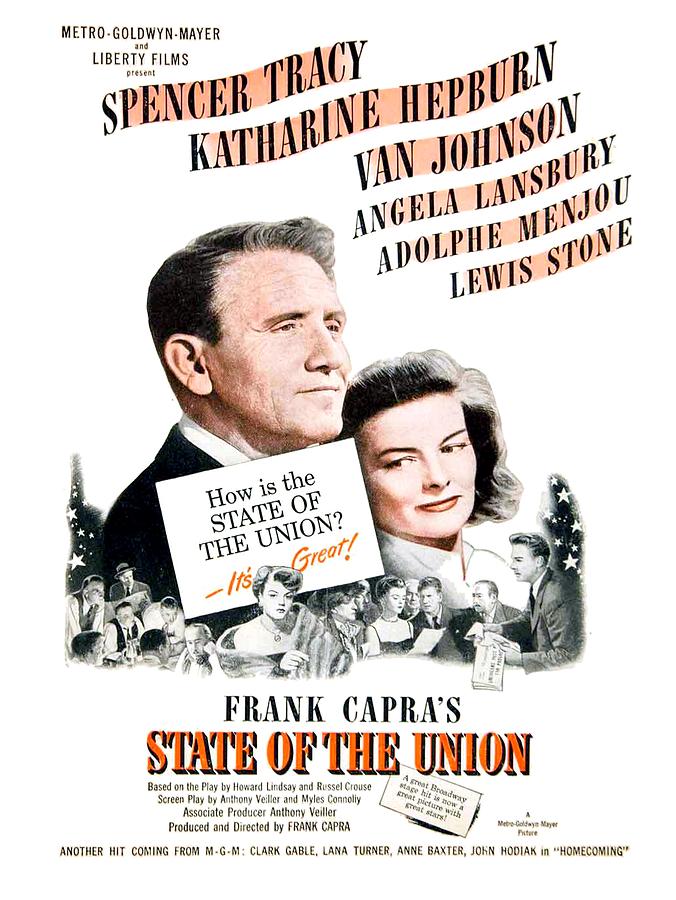 1948 - State of the Union Motion Picture Poster - Spencer Tracy - Katherine Hepburn - MGM - Color Digital Art by John Madison