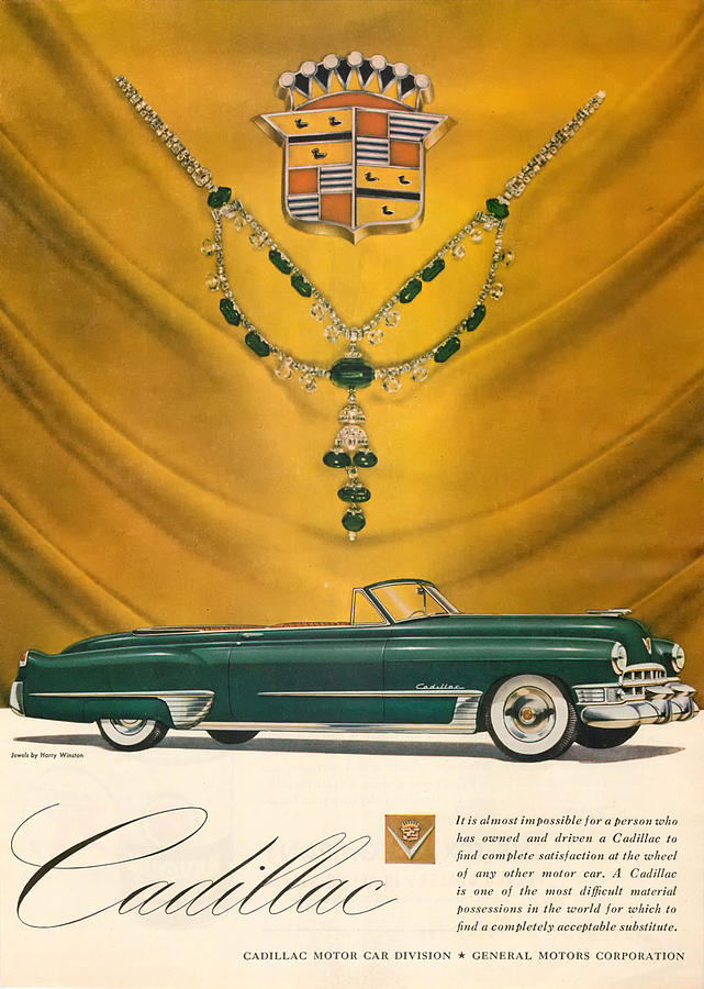 1949 Cadillac Advert Digital Art by Georgia Clare