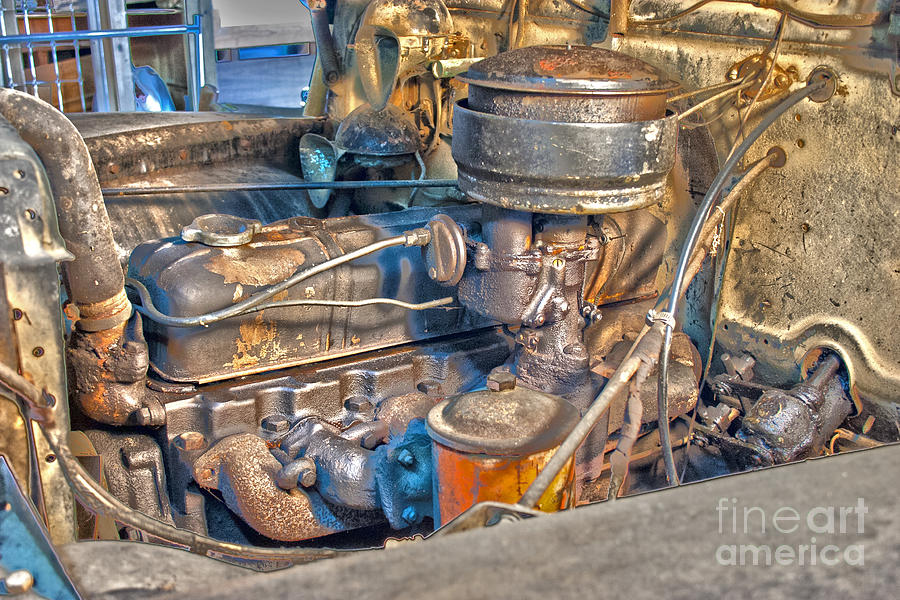 1949 Chevy Truck Engine Photograph by D Wallace