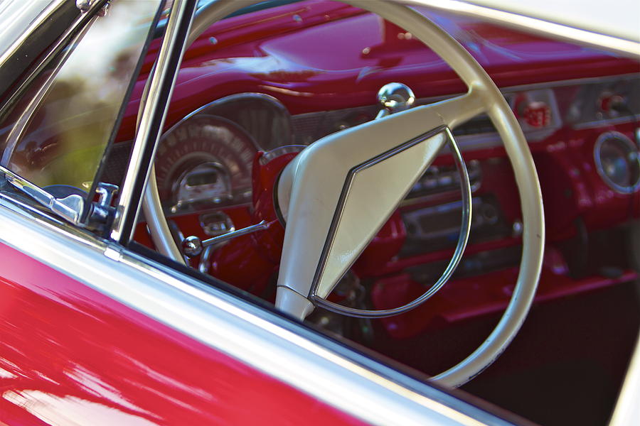 1949 Ford Steering Wheel Photograph by John Babis