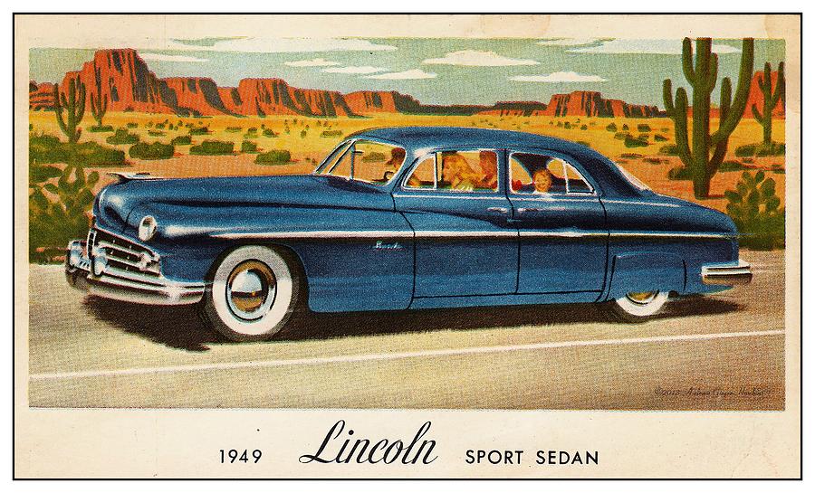 Vintage Digital Art - 1949 Lincoln Sport Sedan by Audreen Gieger