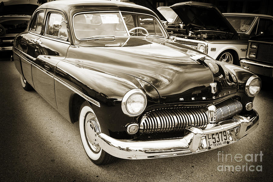 1949 Mercury Classic Car Front and Side in Sepia 3190.01 Photograph by M K Miller