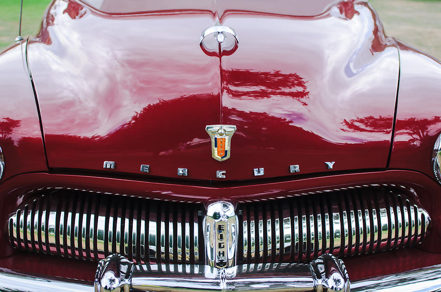 1949 Mercury Coupe Grille - Hood Ornament - Emblems Photograph by Jill Reger