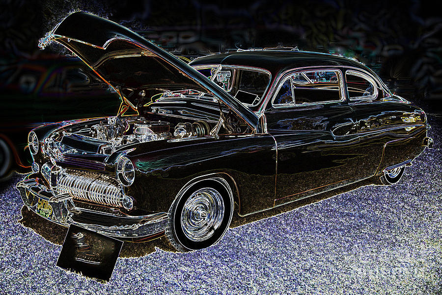 1949 Mercury Coupe in Color Dark Drawing 3036.04 Photograph by M K Miller