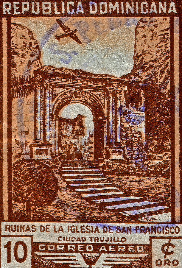 1949 San Francisco Ruins Dominican Republic Stamp Photograph by Bill Owen