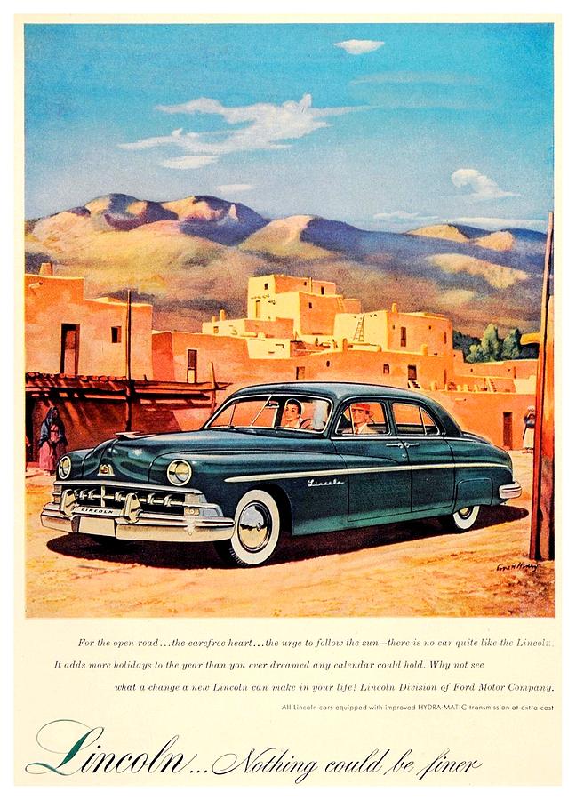 1950 - Lincoln Automobile Advertisement - Color Digital Art by John Madison
