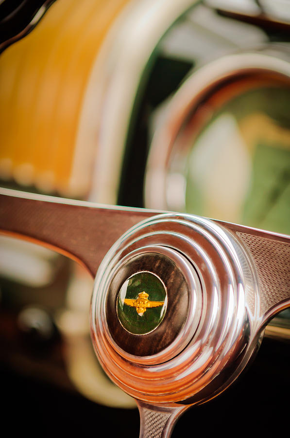 1950 Alfa Romeo 6C 2500 SS Touring Coupe Steering Wheel Emblem -1642c Photograph by Jill Reger