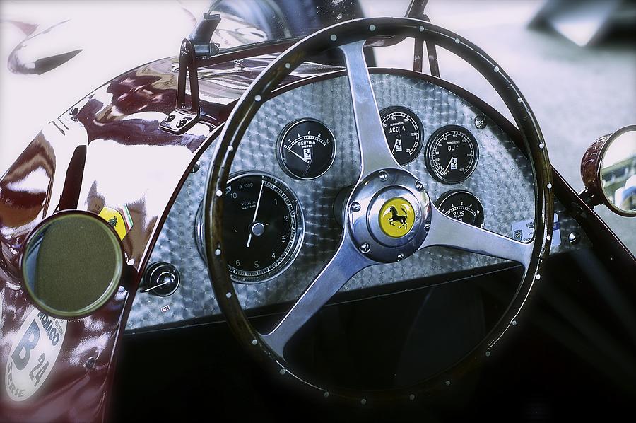 1950 Ferrari 166 212 America Steering Wheel Photograph by John Colley