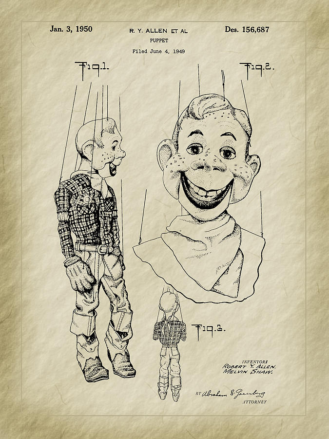 1950 Howdy Doody Puppet Patent Art Photograph by Barry Jones