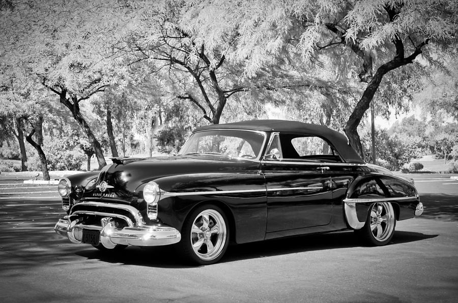 Black And White Photograph - 1950 Oldsmobile 88 -004bw by Jill Reger