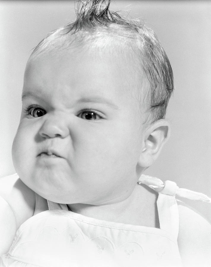 1950s 1960s Baby Face Expression Angry by Vintage Images