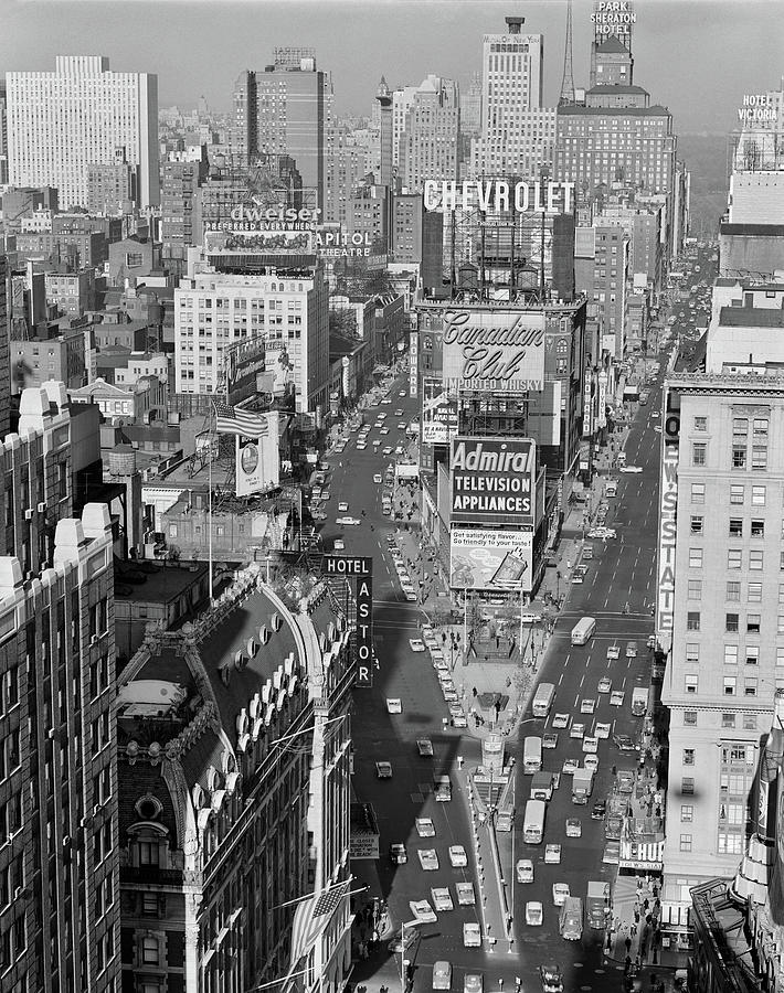 1950s Elevated View New York City Times Photograph by Vintage Images