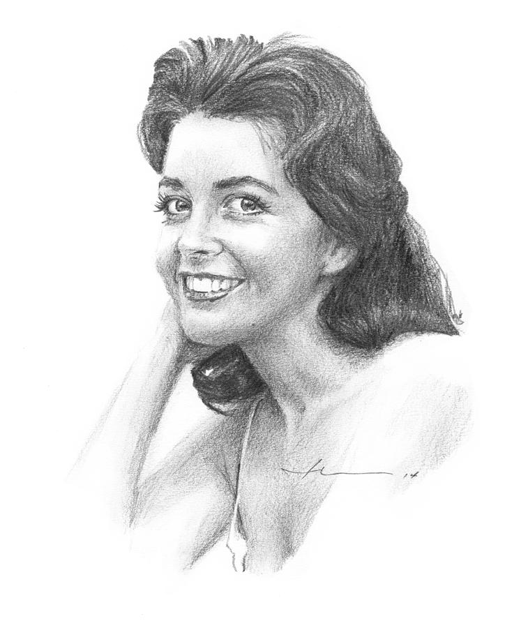 1950s Starlet Pencil Portrait Drawing by Mike Theuer 1950s Starlet Pencil Portrait Drawing by Mike Theuer