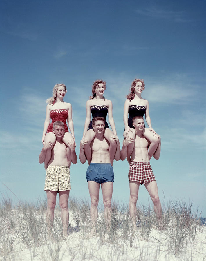 1950s Three Teenage Couples Standing Photograph by Vintage Images 1950s Three Teenage Couples Standing Photograph by Vintage Images