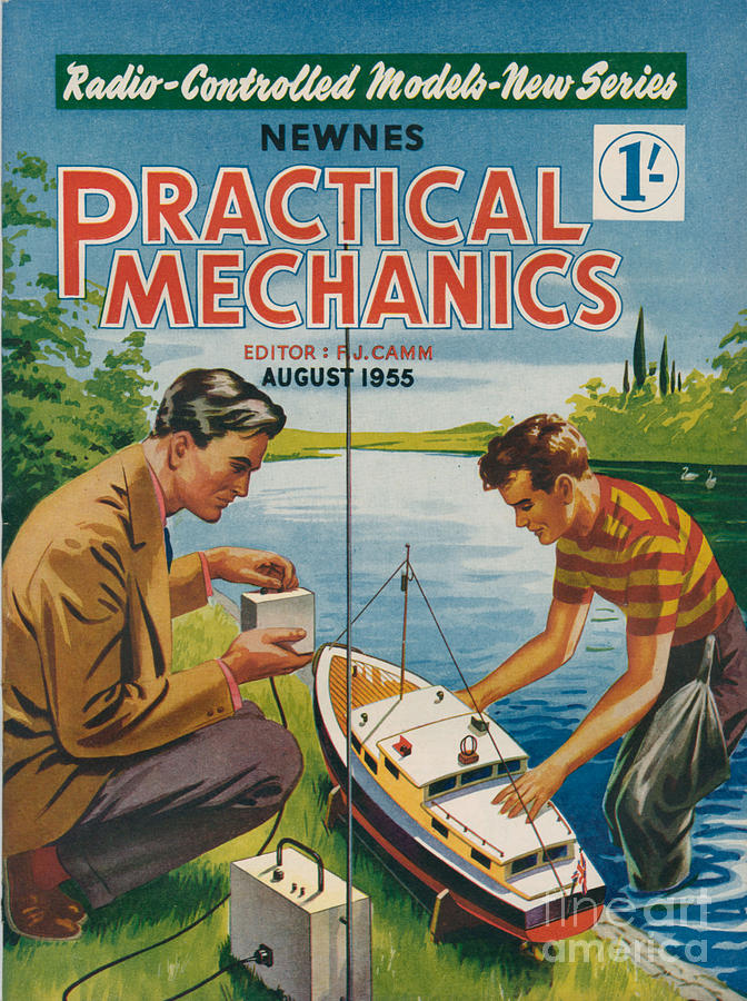 Boat Drawing - 1950s Uk Practical Mechanics Magazine by The Advertising Archives