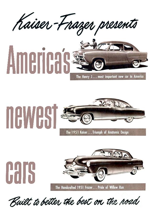 1951 - Kaiser Frazer Manhattan Automobile Advertisement - Color Digital Art by John Madison